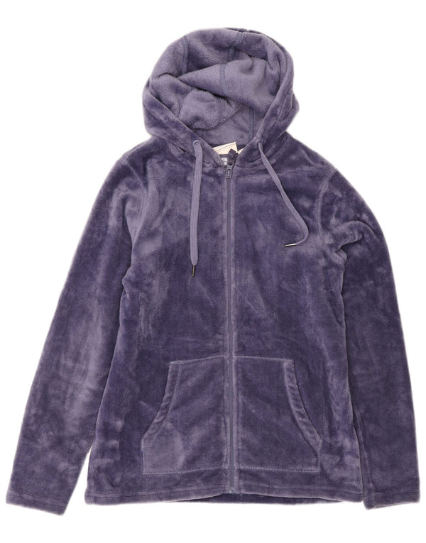 Mountain Warehouse Womens Hooded Fleece Jacket UK 8 Small Purple Polyester