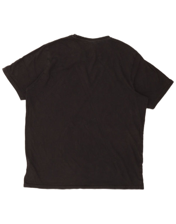 ELLESSE Mens Graphic T-Shirt Top XL Black Cotton
