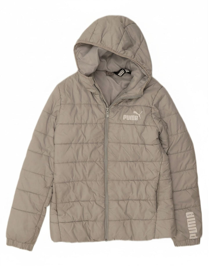 PUMA Mens Hooded Padded Jacket UK 34 XS Grey Polyester