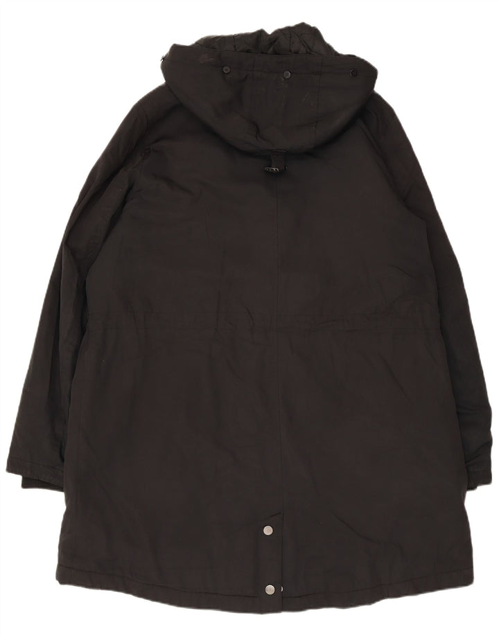 Marks & Spencer Womens Hooded Parka Jacket UK 16 Large Black Polyester