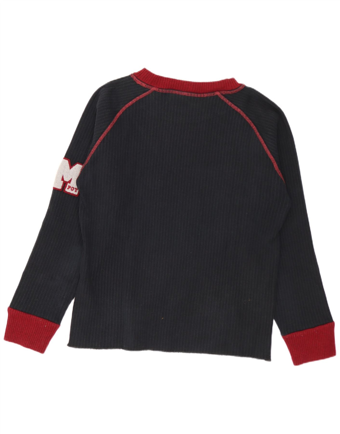 Meltin' Pot Mens Top Long Sleeve Medium Black Colourblock Cotton