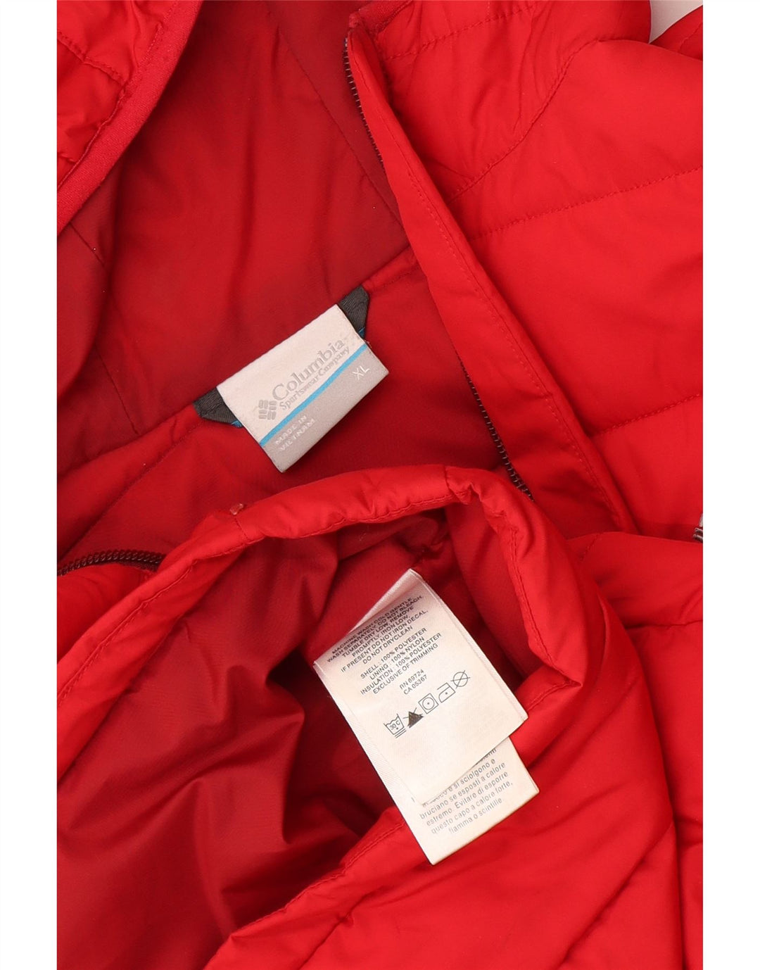 Columbia Womens Hooded Padded Jacket UK 18 XL Red Polyester