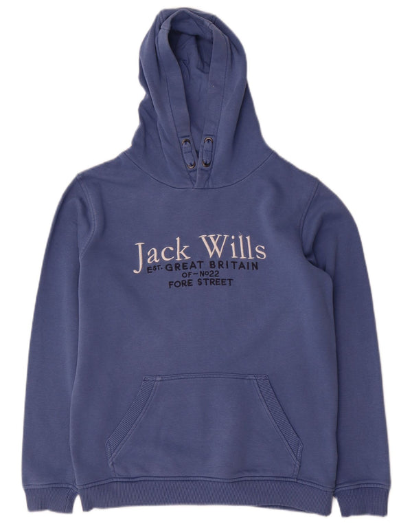 Jack Wills Boys Graphic Hoodie Jumper 10-11 Years Blue Cotton