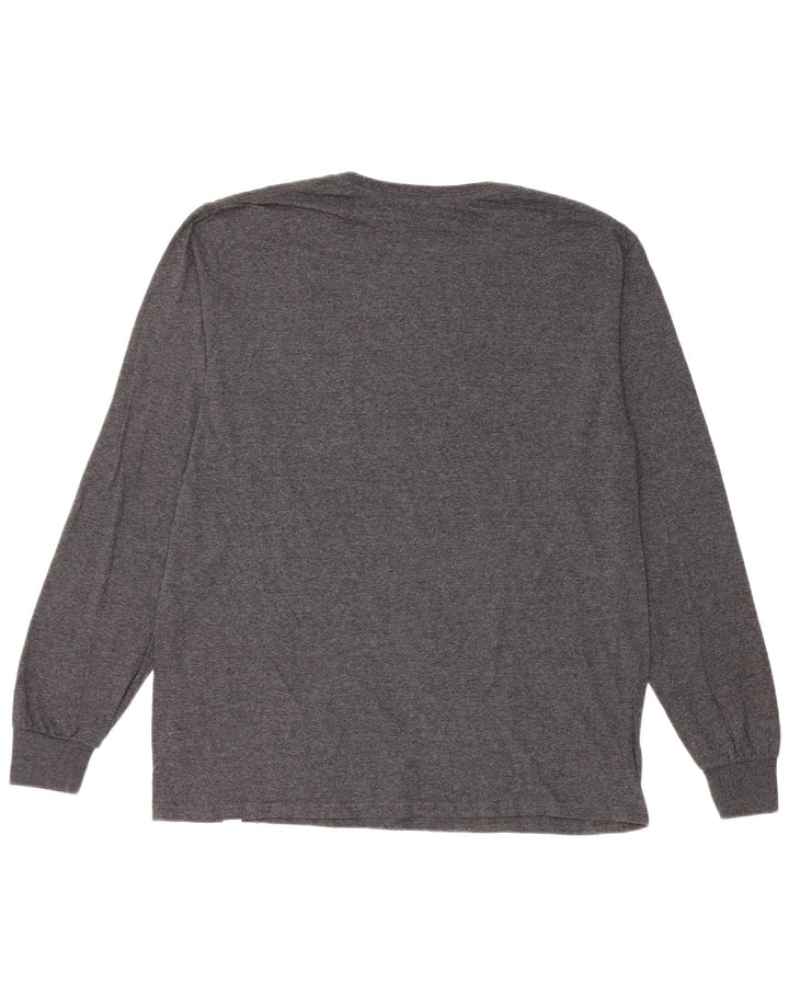 RUSSELL ATHLETIC Mens Top Long Sleeve Large Grey Cotton