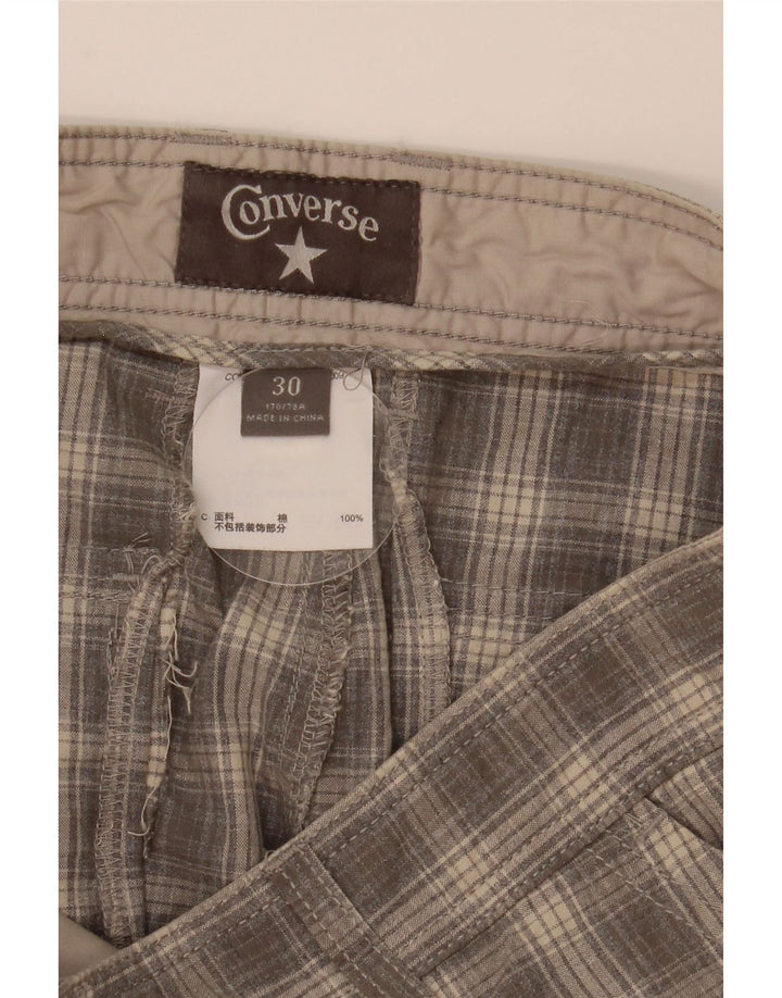 Converse Mens Cargo Shorts W30 Medium Grey Check