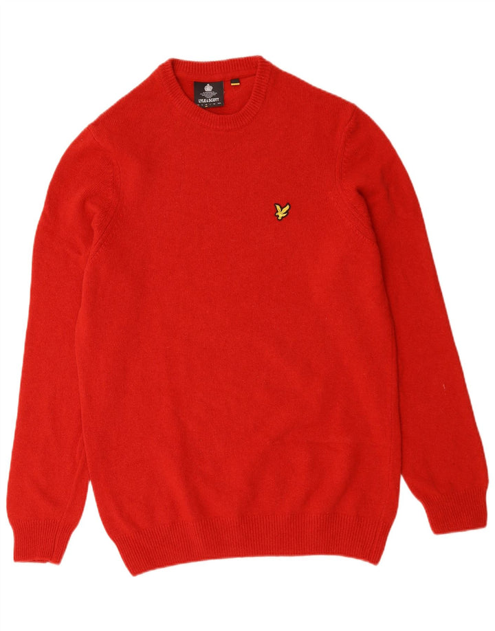 LYLE & SCOTT Mens Crew Neck Jumper Sweater Medium Red Wool