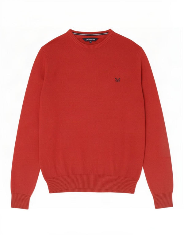 Crew Clothing Mens Boat Neck Jumper Sweater Small Red Cotton