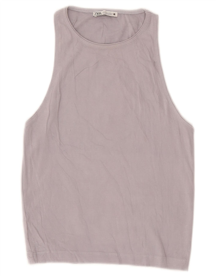 Zara Womens Vest Top UK 12 Medium Grey