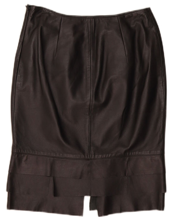 ROBERTA SCARPA Womens High Waist Skirt US 6 Medium W26  Black Leather