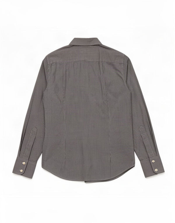 Benetton Womens Shirt UK 10 Small Navy Blue Pinstripe Cotton