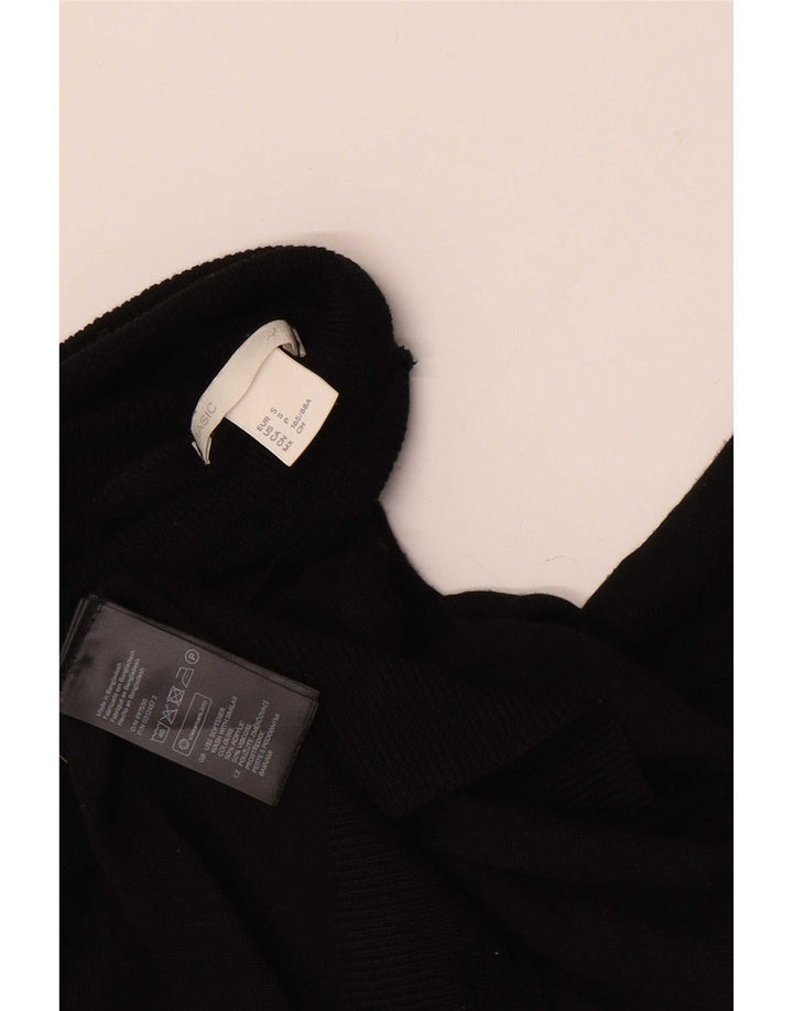 Basic Womens Roll Neck Jumper Sweater UK 10 Small Black Acrylic