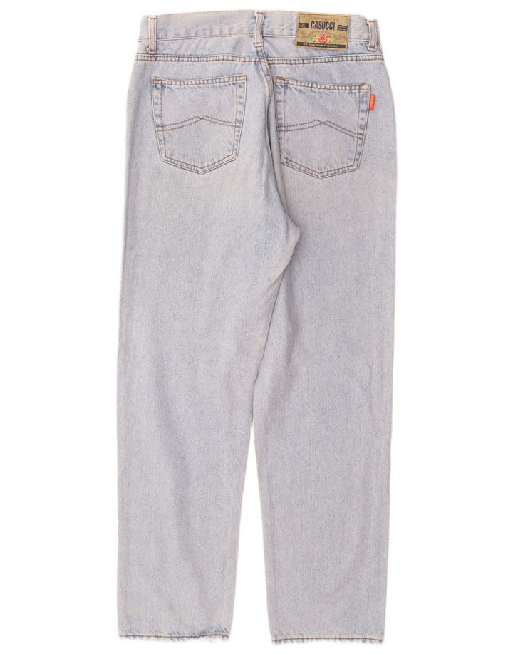 CASUCCI Womens High Waist Tapered Jeans IT 50 XL W28 L29 Blue Cotton