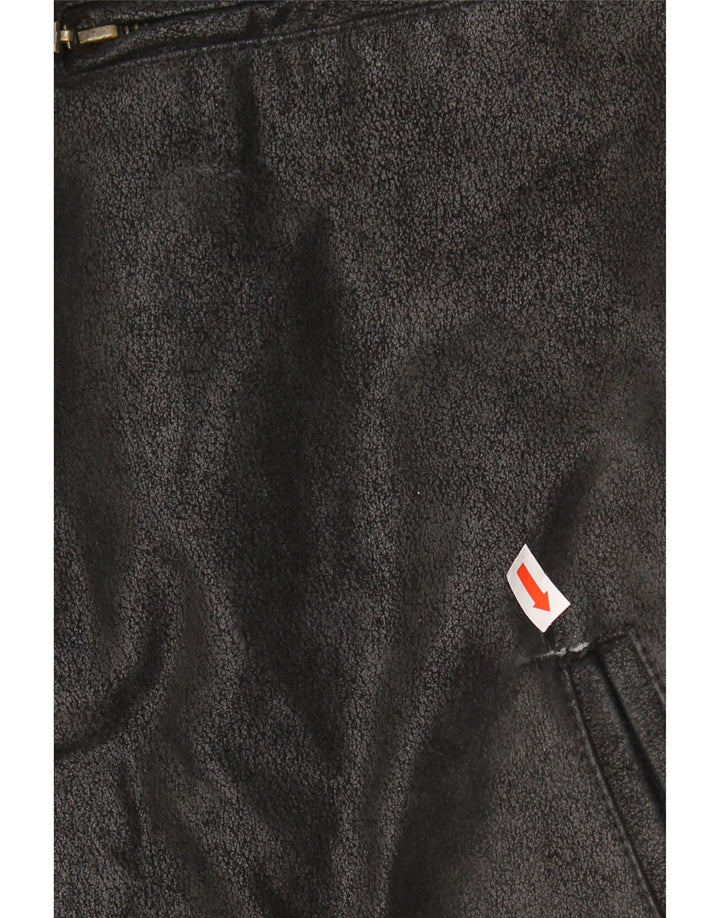 Bata Mens Leather Jacket IT 48 Medium Black Leather