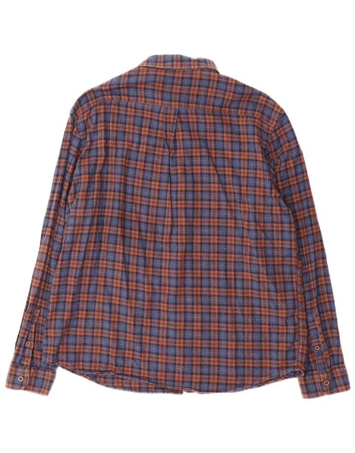 Marks & Spencer Mens Regular Flannel Shirt XL Blue Cotton