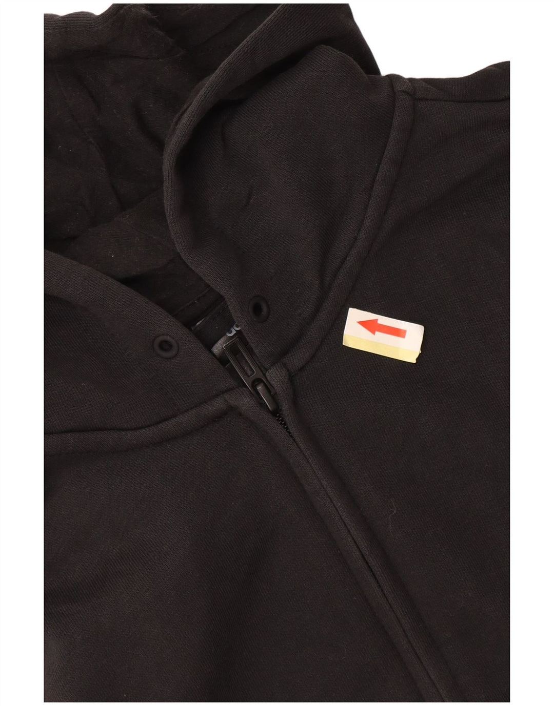 Adidas Womens Zip Hoodie Sweater UK 14 Large Black Cotton