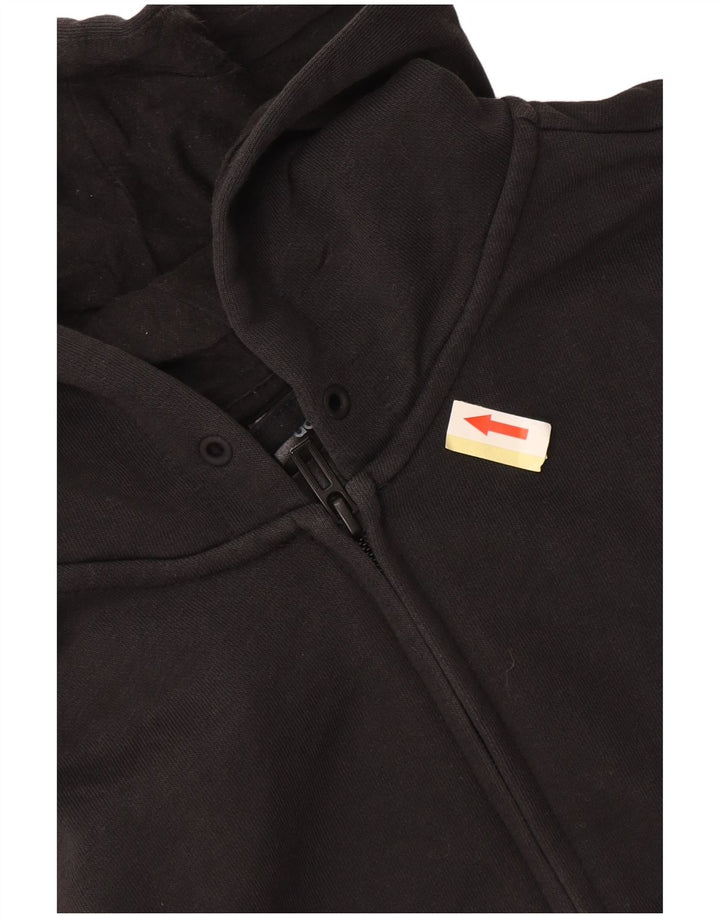 Adidas Womens Zip Hoodie Sweater UK 14 Large Black Cotton