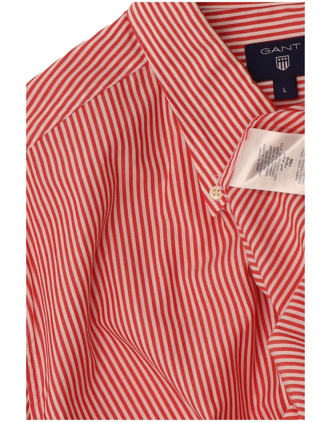 GANT Mens Shirt Large Red Striped Cotton