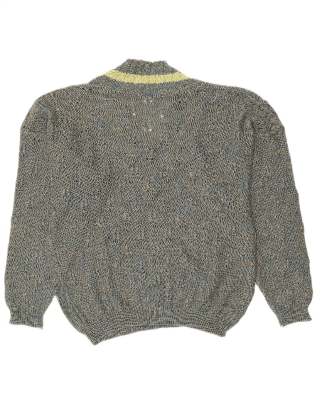 VINTAGE Womens V-Neck Jumper Sweater UK 18 XL Grey