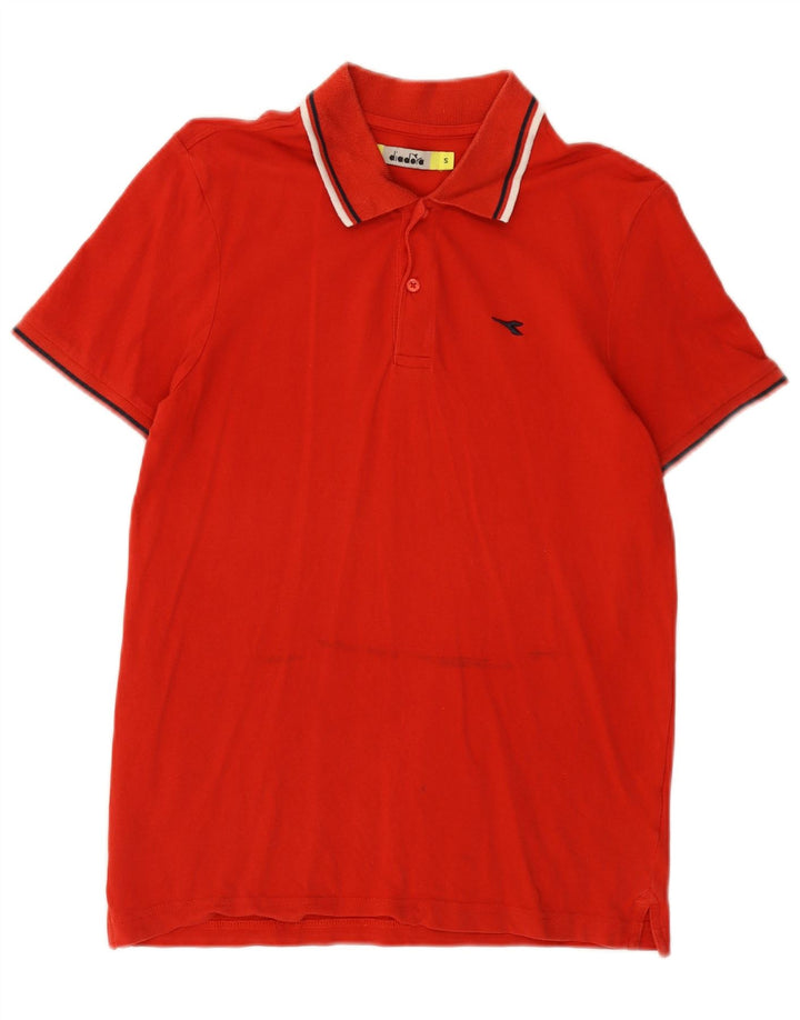 Diadora Mens Polo Shirt Small Red Cotton