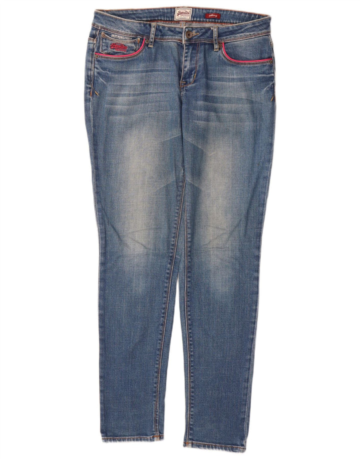 SUPERDRY Womens Skinny Jeans W30 L32 Blue Cotton