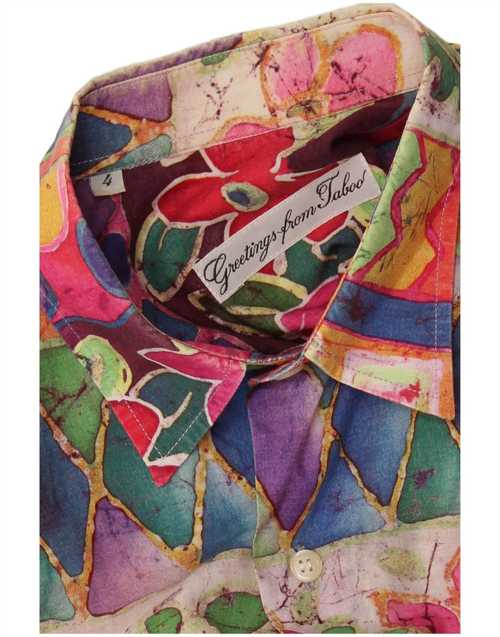 VINTAGE Mens Short Sleeve Shirt Large Multicoloured Geometric