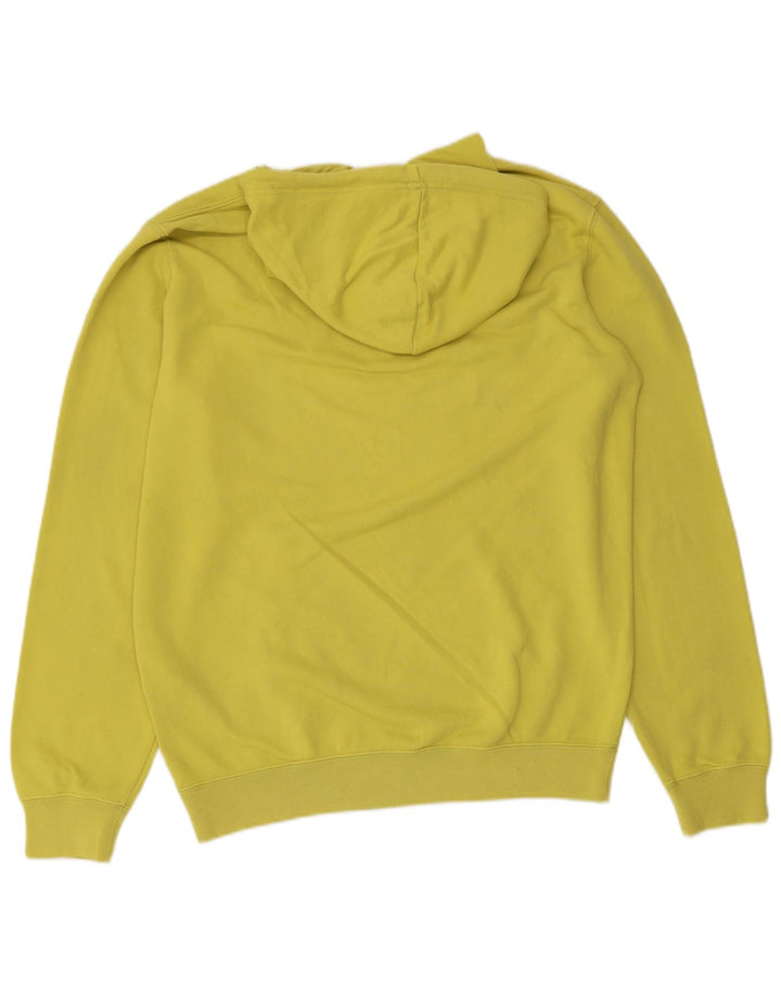 CHAMPION Mens Graphic Hoodie Jumper Large Yellow Cotton