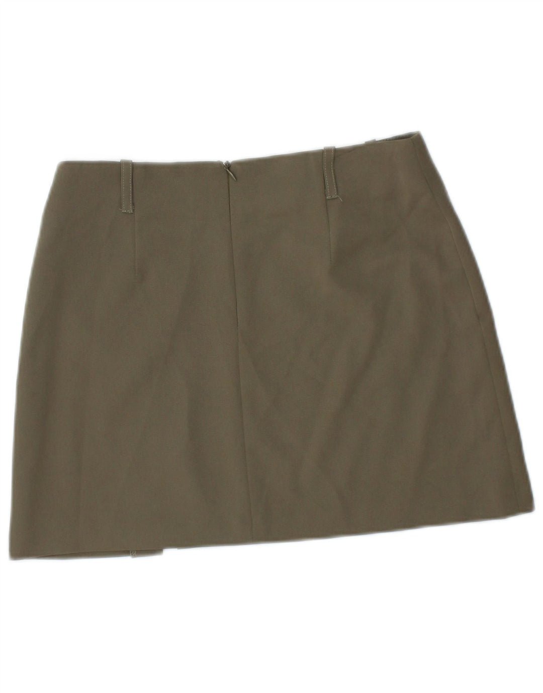 VINTAGE Womens Low Waist Mini Skirt IT 40 Small W28  Khaki Polyester