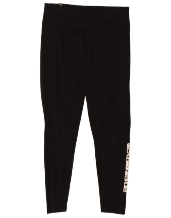 Puma Womens Graphic Crop Leggings UK 12 Medium Black Cotton