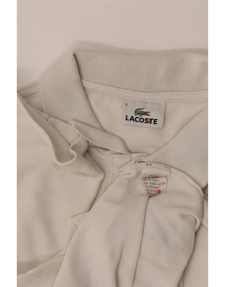 LACOSTE Mens Polo Shirt Size 3 Small White Cotton