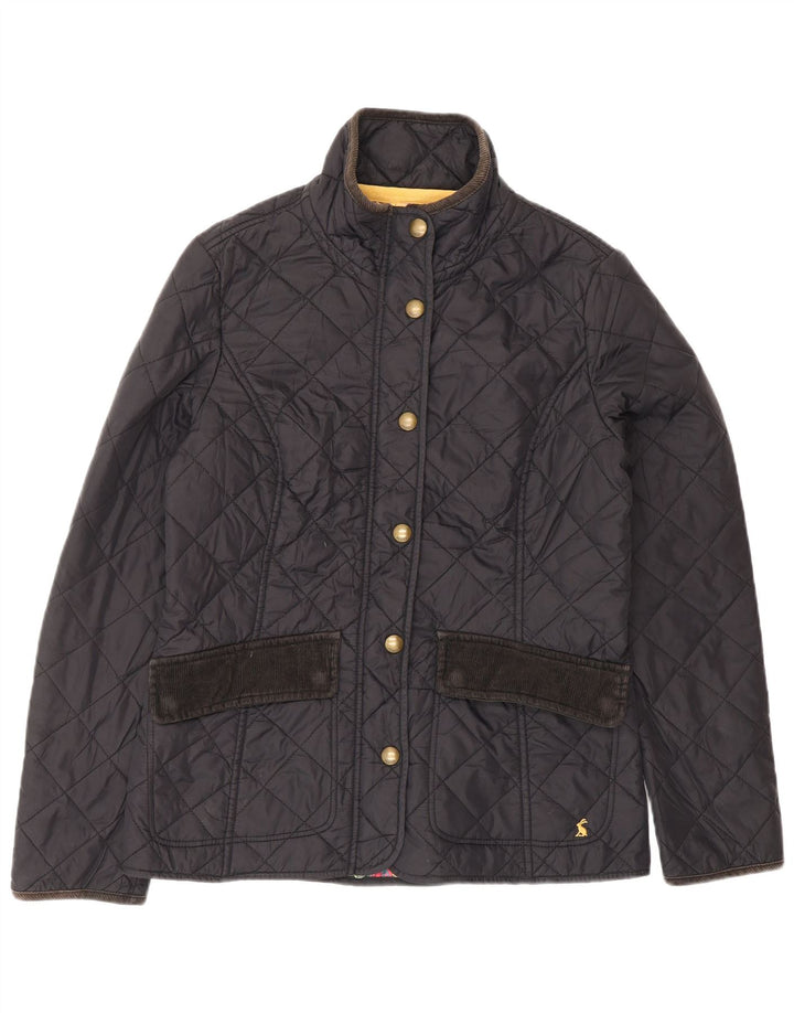 JOULES Womens Quilted Jacket UK 12 Medium  Black Polyamide
