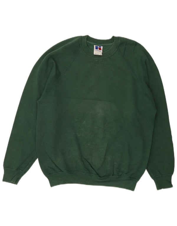 RUSSELL ATHLETIC Mens Sweatshirt Jumper Medium Green Cotton
