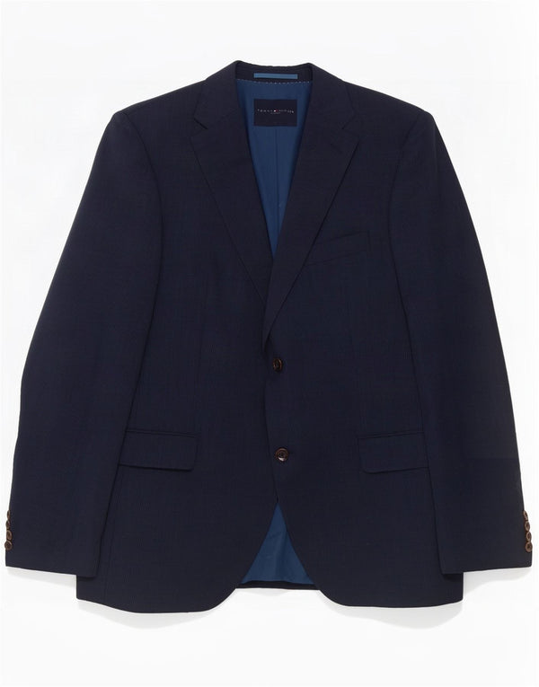 Tommy Hilfiger Mens 2 Button Blazer Jacket UK 40 Large Navy Blue Pinstripe