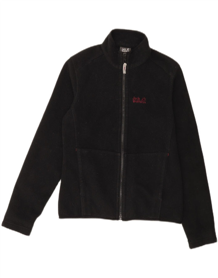 JACK WOLFSKIN Womens Fleece Jacket UK 10 Small Black Polyester Vintage Jack Wolfskin and Second-Hand Jack Wolfskin from Messina Hembry 