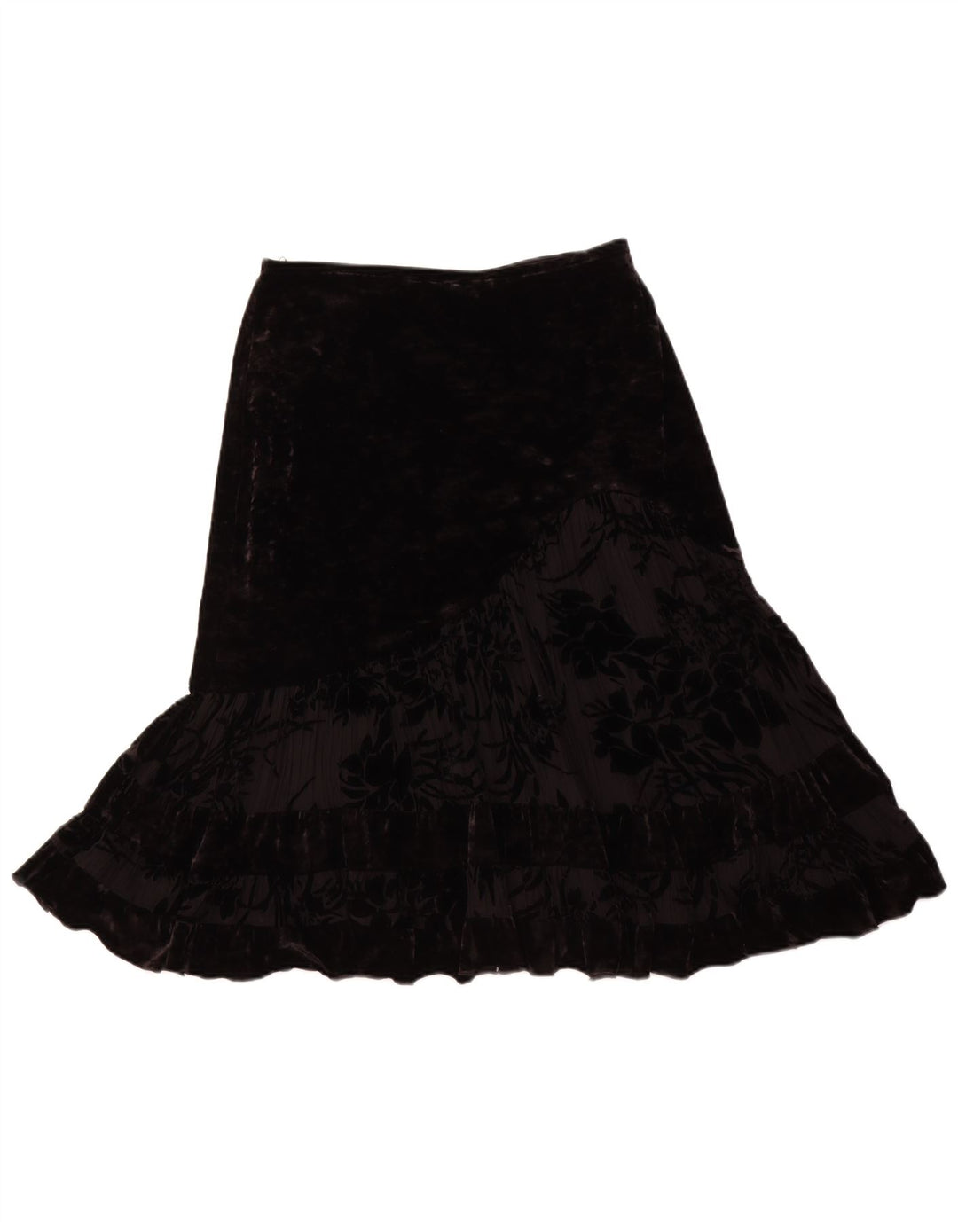JOSEPH RIBKOFF Womens Velour Trumpet Skirt UK 14 Large W30 Black Polyester