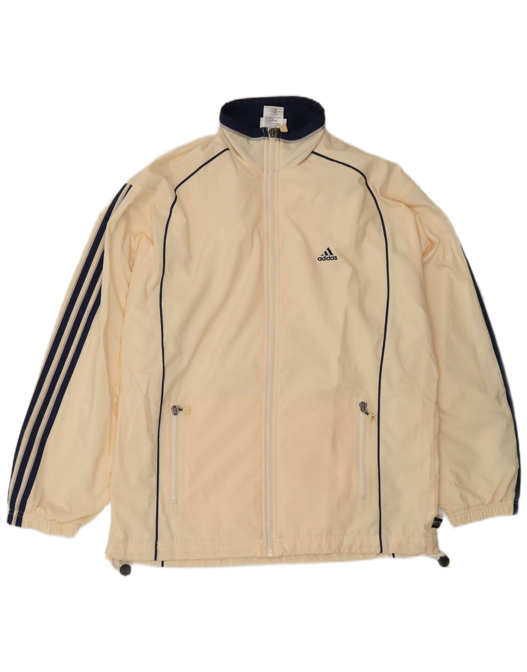 Adidas Womens Oversized Tracksuit Top Jacket UK 14 Large Yellow Polyester