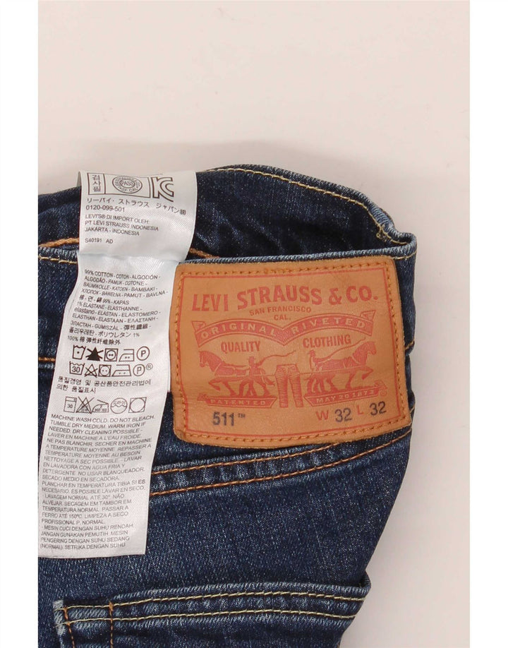 Levi's Mens 511 Slim Jeans W32 L32 Blue Cotton