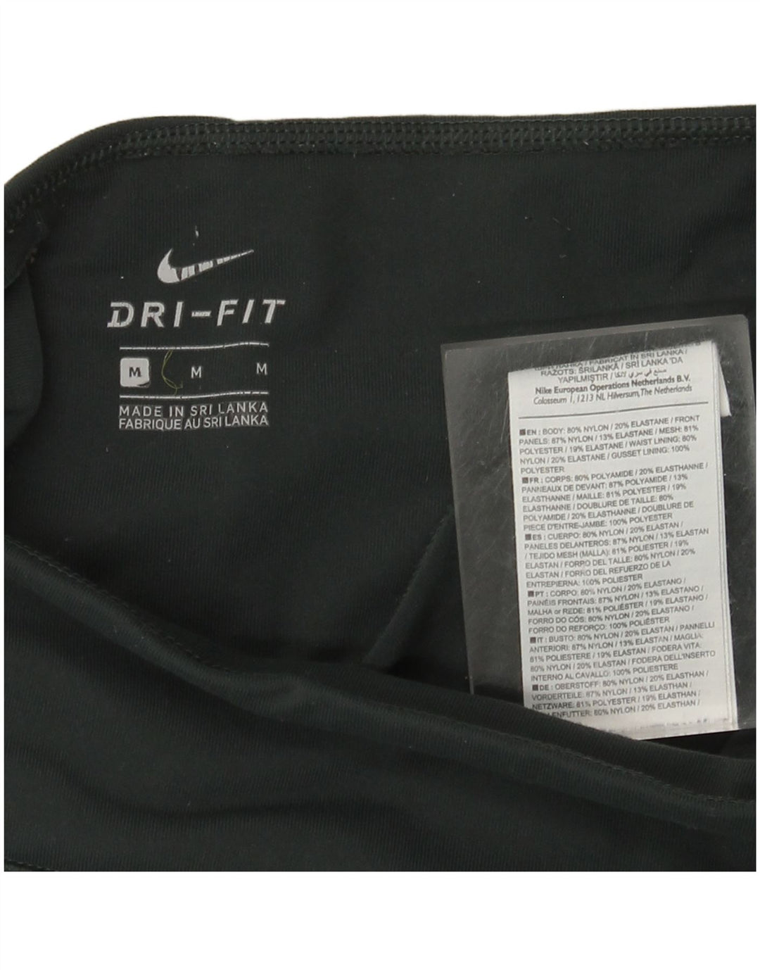 NIKE Womens Dri Fit Leggings UK 12 Medium Green Nylon