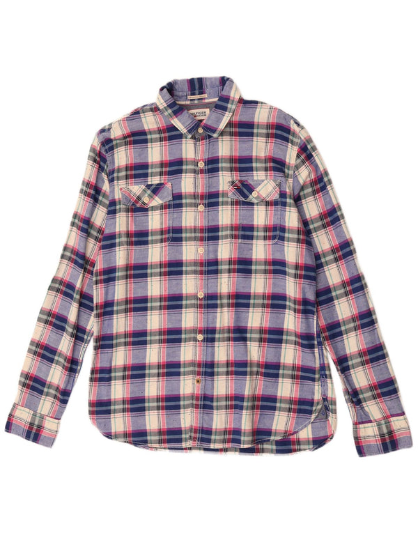 Tommy Hilfiger Mens Shirt Large Blue Check Cotton
