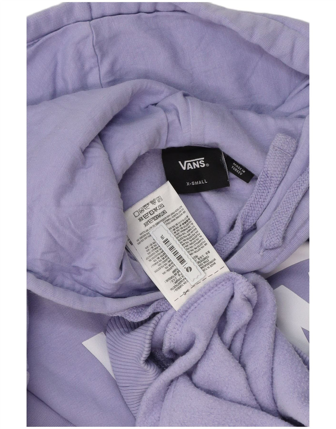 VANS Womens Oversized Graphic Hoodie Jumper UK 6 XS Purple Cotton