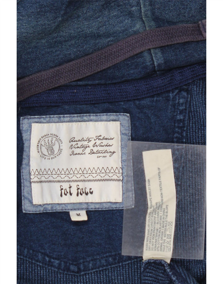 FAT FACE Mens Zip Hoodie Sweater Medium Navy Blue Cotton