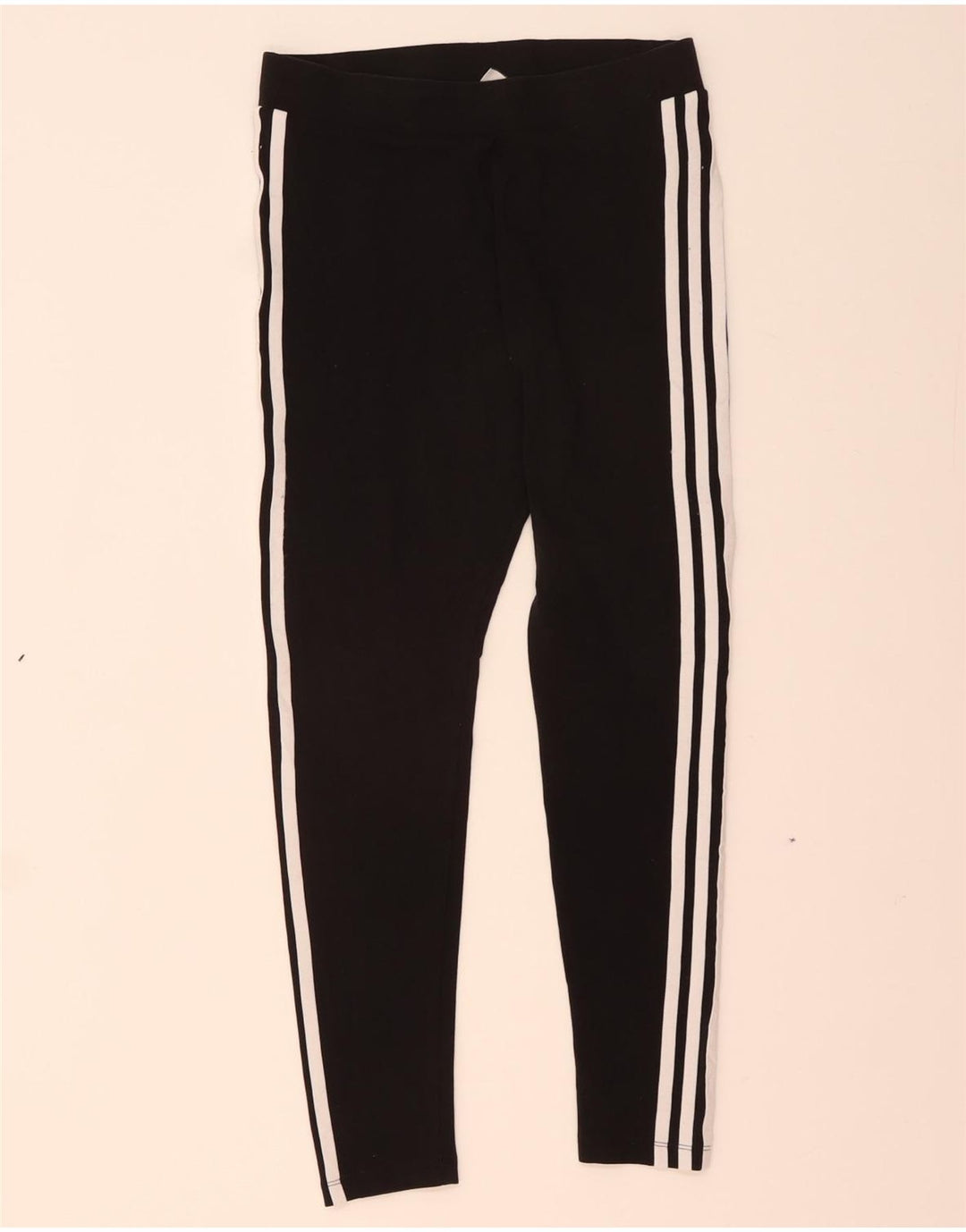 ADIDAS Womens Leggings UK 12/14 Medium Black Cotton
