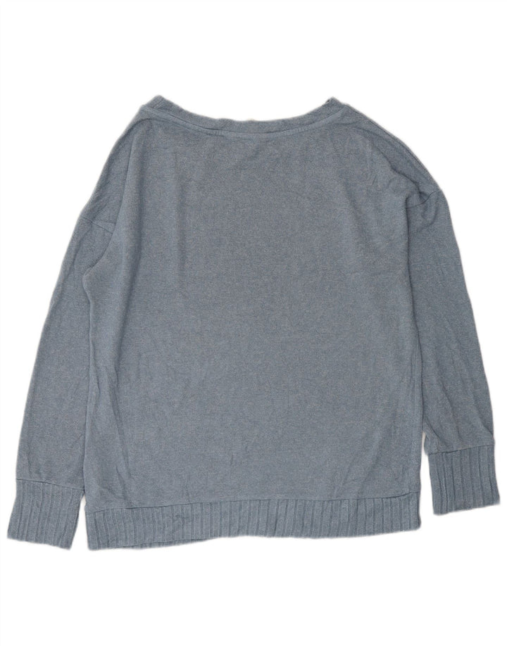 MARKS & SPENCER Womens Oversized Boat Neck Jumper Sweater UK 10 Small Blue