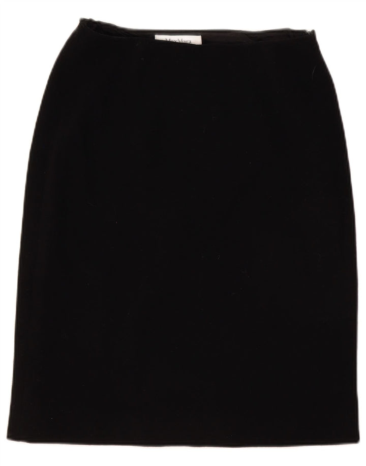 Max Mara Womens Straight Skirt UK 12 Medium W28  Black Wool