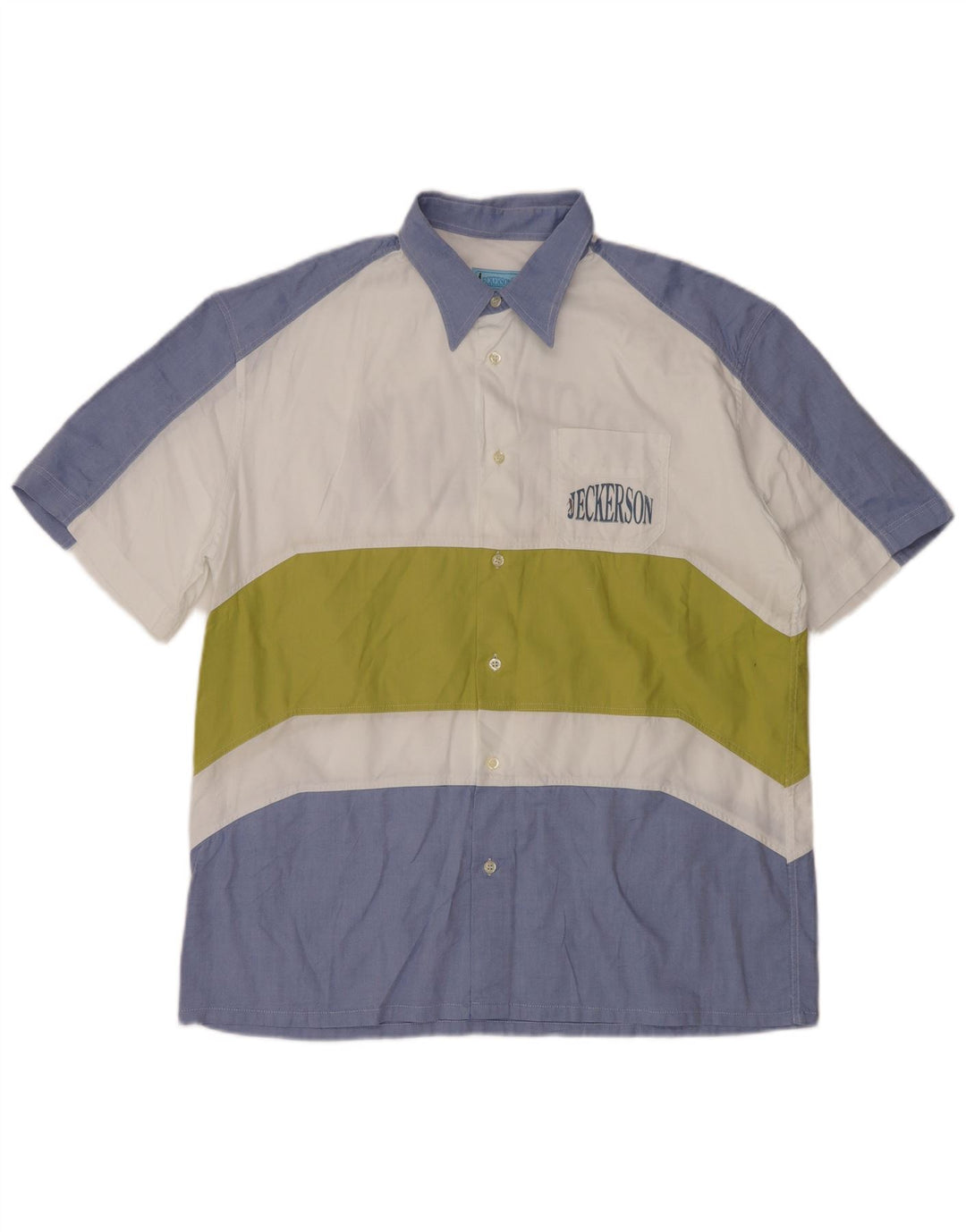 JECKERSON Mens Graphic Short Sleeve Shirt XL Blue Colourblock