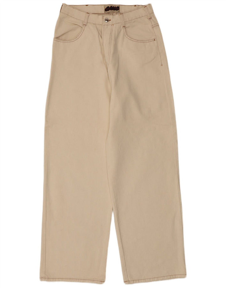 GANG Mens Wide Leg Casual Trousers XL W32 L33 Off White Cotton