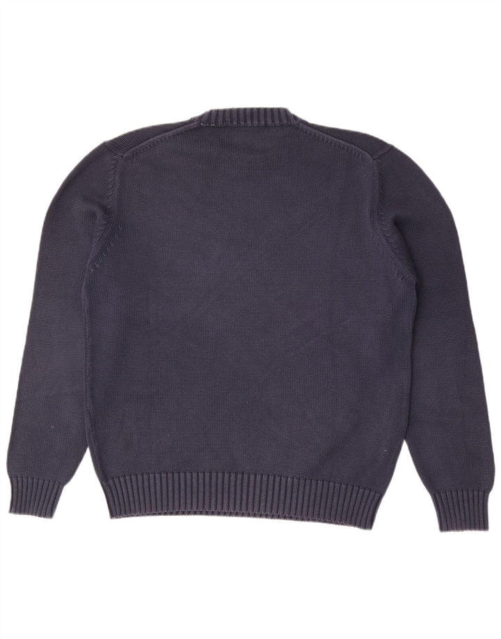 Zara Mens Crew Neck Jumper Sweater Medium Navy Blue Cotton