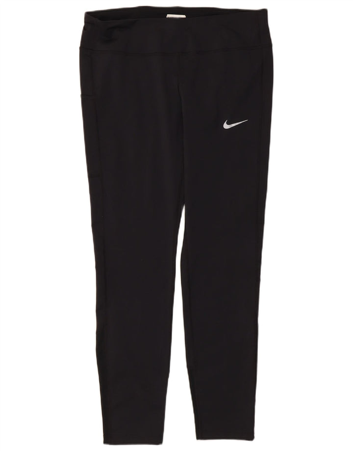 NIKE Womens Dri Fit Leggings UK 16 Large Black Polyester