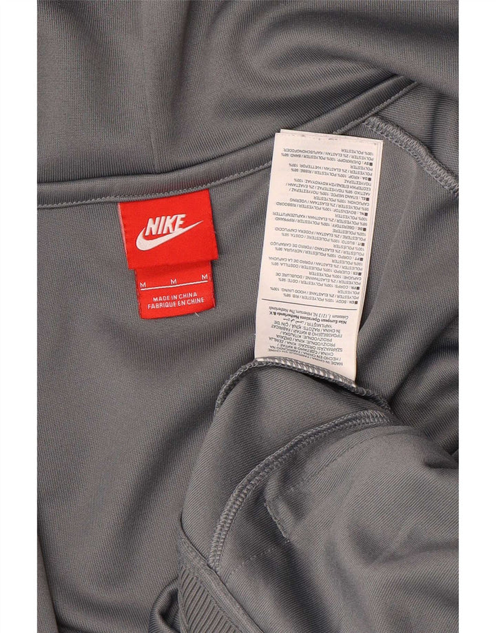 Nike Mens Zip Hoodie Sweater Medium Grey Colourblock Polyester