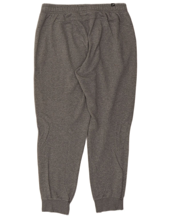 PUMA Mens Tracksuit Trousers Joggers Large Grey Flecked Cotton