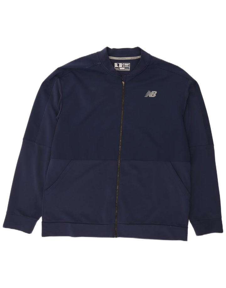 New Balance Mens Tracksuit Top Jacket XL Navy Blue Polyester